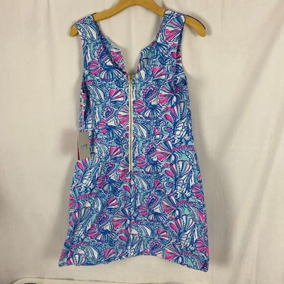 Lilly Pulitzer For Target NWT My Fans Sleeveless Split Neck Shift Mini Dress Wo - Picture 3 of 16